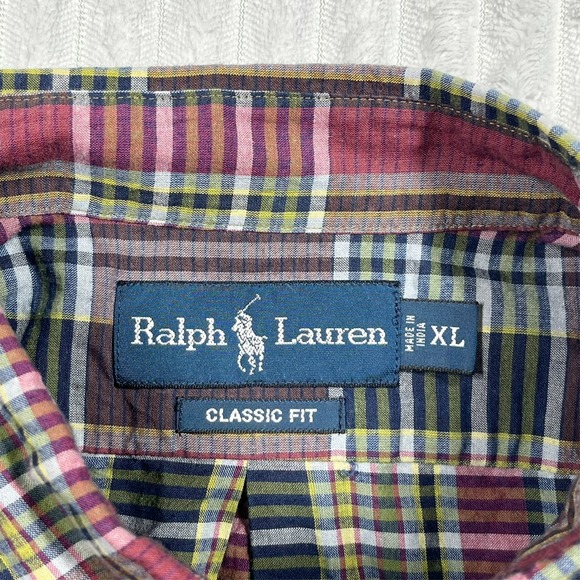 Ralph Lauren Classic Fit Button Down Short Sleeve Shirt Men's XL Plaid Preppy - Picture 2 of 11